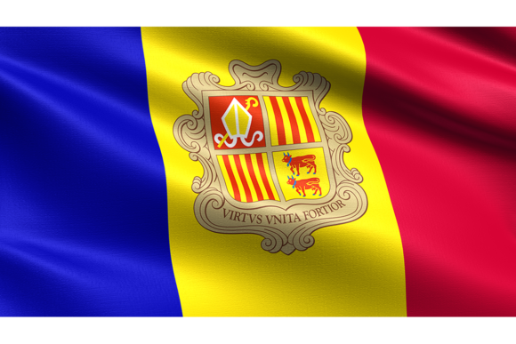Andorra Flag: Elevate Projects with Waving Fabric Texture