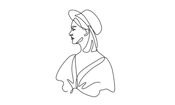 Animated Women with Hat Portrait Linear: Stylish Motion Graphics