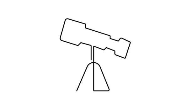 Astronomy Binoculars Continuous Line: A Cosmic Journey