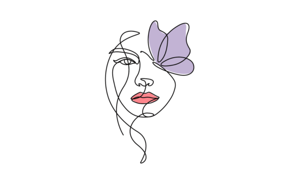Captivating Motion: The Animated Woman Head with Butterfly in 4K
