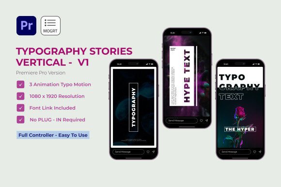 Elevate Instagram Stories with Typography Stories V1