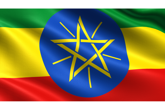 Ethiopia Flag: Waving Fabric Texture for Dynamic Visuals