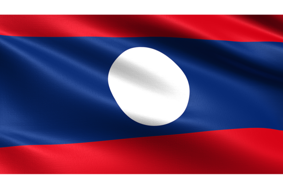 Laos Flag Waving Fabric Texture: A Realistic Design Asset