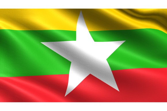 Myanmar Flag: Waving Fabric Texture for Presentations