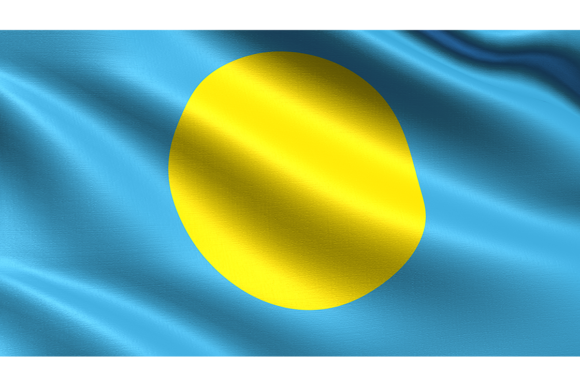 Palau Flag Waving Fabric Texture: Realistic Design Asset