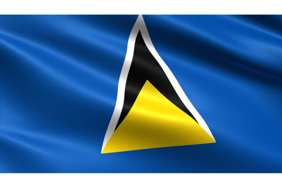 Saint Lucia Flag: Elevate Designs with Realistic Waving Texture