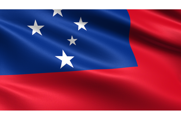 The Dynamic Beauty of Samoa Flag, Waving Fabric Texture